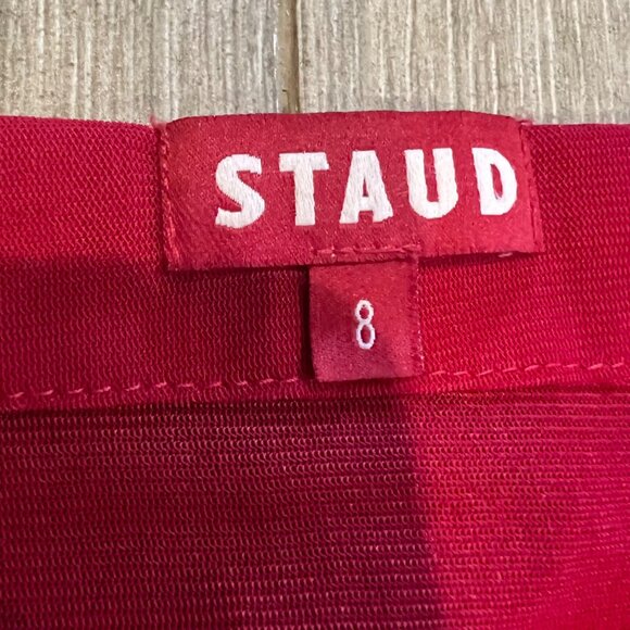STAUD Vedette red Sequined Skirt size 8 - Picture 11 of 13